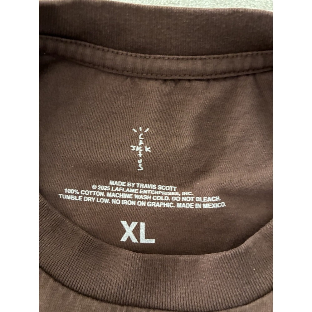 Travis Scott T Shirt XL Brown JackBoys 2 A2 Tee NEW *holes - Picture 5 of 9